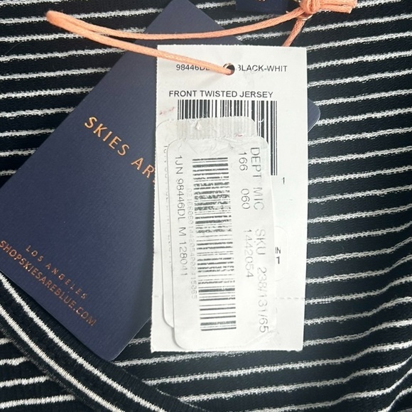 Skies are Blue Womens SZ M Front Twist Stripe Jersey Sleeveless Dress NEW - Picture 5 of 11